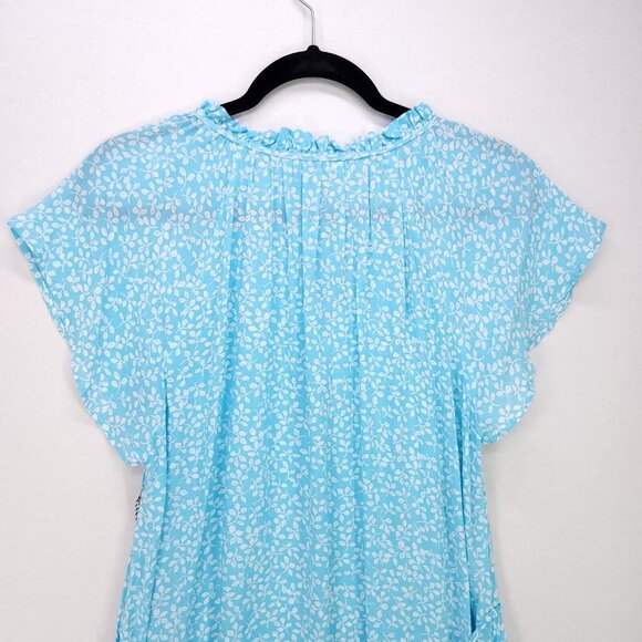 Draper James Floral Boho Dress Flutter Sleeve Tie Waist Pockets Medium Light - Picture 5 of 14